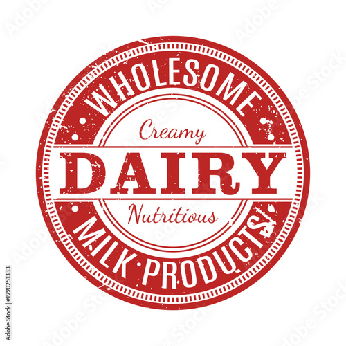 wholesome dairy milk products round grunge label stamp for branding