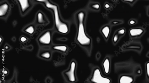 Liquid Black White Abstract Background with Organic Cells and Glossy Fluid Texture Design