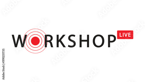 workshop live broadcast logo for modern media and educational channel