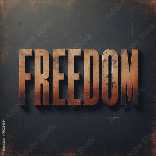 Scratched “Freedom” Echo in Grit Texture