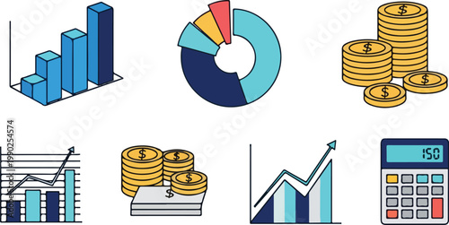 Financial Business Economy Graphs.