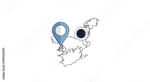 Map pin and location marker symbols.