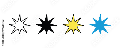 Comic style yellow explosion or flash icon for action and energy concept. starburst symbol for boom effect and visual impact. vector illustration