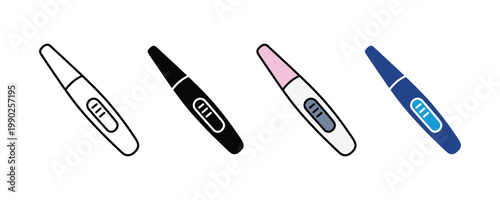 Pregnancy test kit icon set. motherhood and healthcare concept symbol. collection of pregnancy positive and negative result symbols. Vector illustration