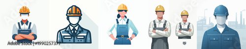 Vector of factory worker