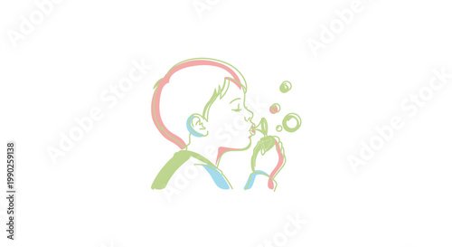 Man Blowing Bubbles Fun Activity.