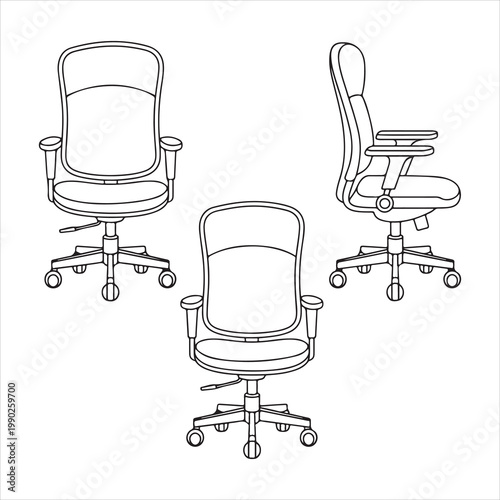 Office chair designs with wheels and armrests