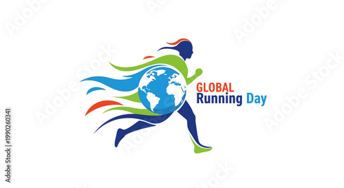 Global Running Day Logo Design.