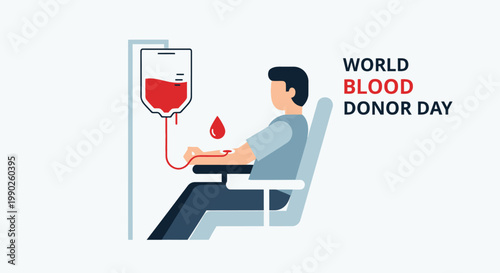 World Blood Donor Day concept with person donating blood