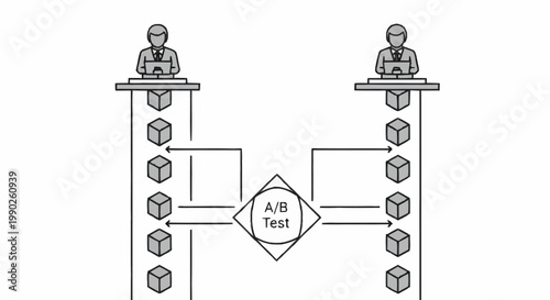 Two people conducting an AI test with cubes.
