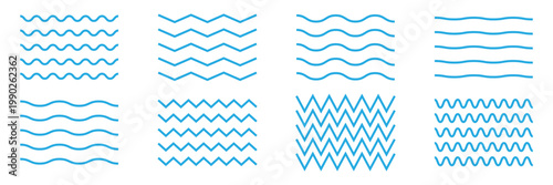 Wave line and wavy zigzag lines. Black underlines wavy curve zig zag line pattern in abstract style. Vector Illustration . EPS 10 .