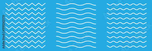 Wave line and wavy zigzag lines. Black underlines wavy curve zig zag line pattern in abstract style. Vector Illustration . EPS 10 .