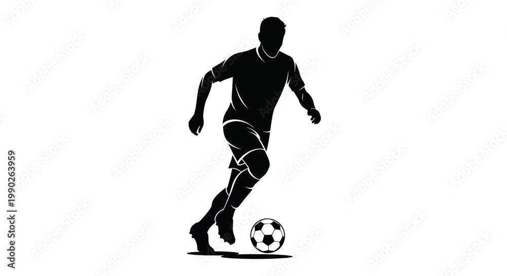 Obraz premium Soccer player kicking ball with feet.