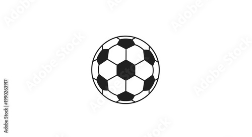 Black and white soccer ball.