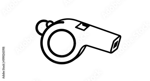 Referee Whistle Closeup Side View.