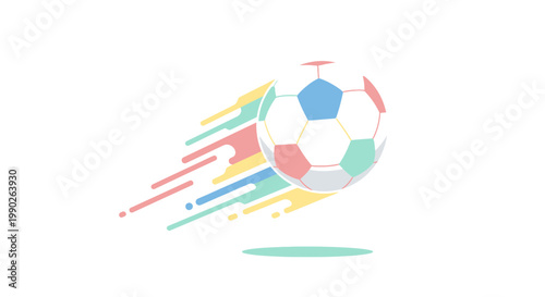 Colorful Soccer Ball in Motion.