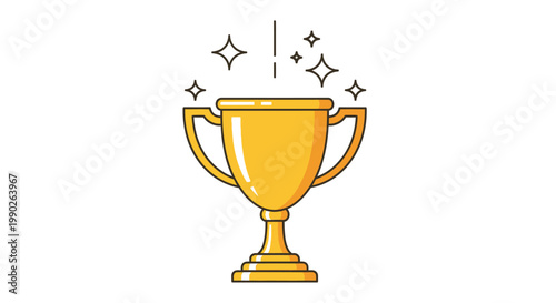 Golden Trophy Cup Award Symbol.