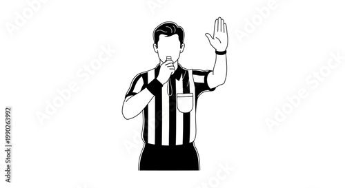 Referee making a hand signal.