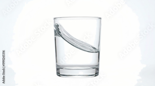 Clean Glass of Water Minimal Motion Realistic Isolated on White Background for Advertising