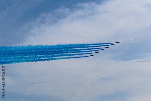 Airplanes at a military parade