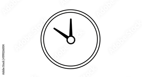 Simple Analog Clock Face Closeup.