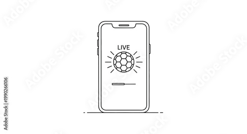 Smartphone screen with live streaming icon.