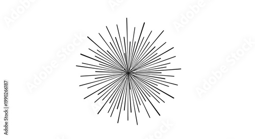 Metal Sculpture With Radiating Lines.