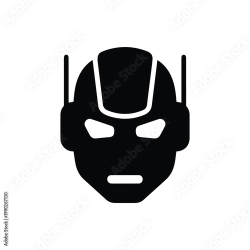Superhero helmet icon vector graphic