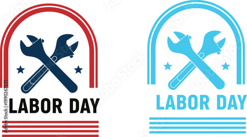 Labor day celebration vintage tools patriotic design for workers' holiday