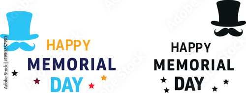 Happy memorial day illustration festive design for remembering and honoring heroes