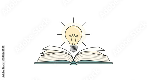 Light Bulb on Open Book.