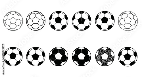 Collection of Soccer Balls in Various Artistic Styles and Patterns