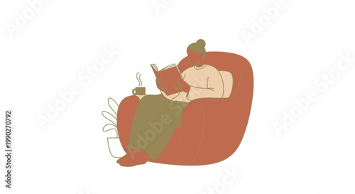 Man sitting in red bean bag.