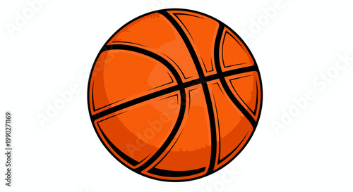 Bright orange basketball ball icon on white background for sports theme.