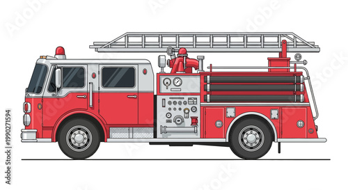 Schilderij op canvas Fire Truck Emergency Response Vehicle.