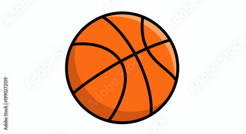 Bright orange basketball icon highlighting action, energy, and sport.
