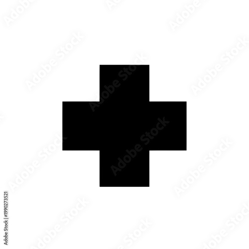 A large black plus sign on a used for medical or mathematical purposes