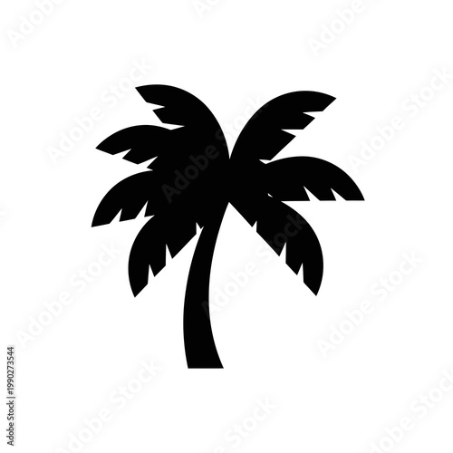 Black silhouette of a palm tree for design and decoration purposes easily