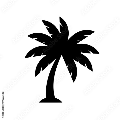 Black silhouette of a palm tree for design and decoration purposes easily