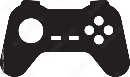 Gaming controller, gamepad icon, black silhouette, video game controller, gaming remote