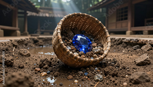 Authentic Traditional Sri Lankan Sapphire Mining Scene