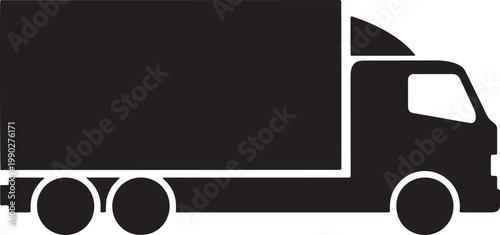 Truck, delivery truck, cargo vehicle, transportation icon, logistics symbol