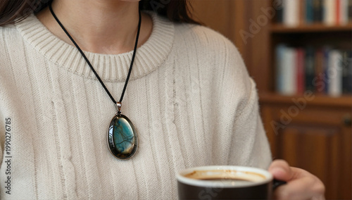 Dark Academia Cafe Lifestyle with Whitby Jet Necklace