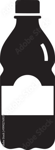 Soda bottle, soft drink container, black plastic bottle, beverage packaging