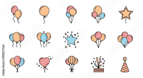 Colorful balloons and party decorations.