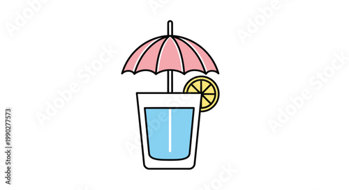 Colorful illustration of cocktail glass.