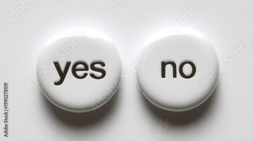 Digital interface element featuring yes and no buttons, representing approval and denial in a modern UX context