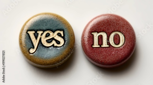 Digital interface element featuring yes and no buttons, representing approval and denial in a modern UX context