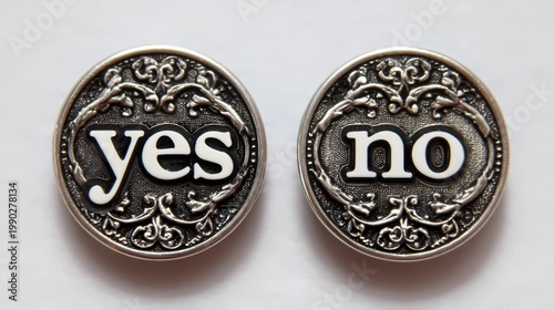 Digital interface element featuring yes and no buttons, representing approval and denial in a modern UX context