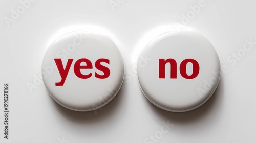 Digital interface element featuring yes and no buttons, representing approval and denial in a modern UX context
